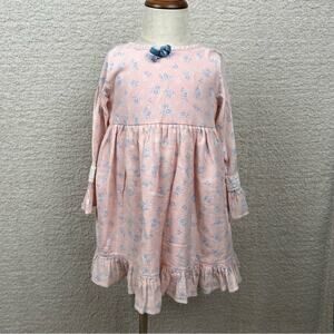 Good‎ Lad Girls Dress 4T Pink Blue Floral Lace Cottage Core Bohemian Ruffles